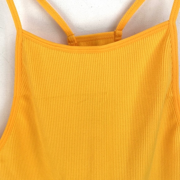 (AA4) Odiva Mustard Yellow Ribbed 2piece Tank top and Biker Short set,Sz XL, NWT - Picture 3 of 15